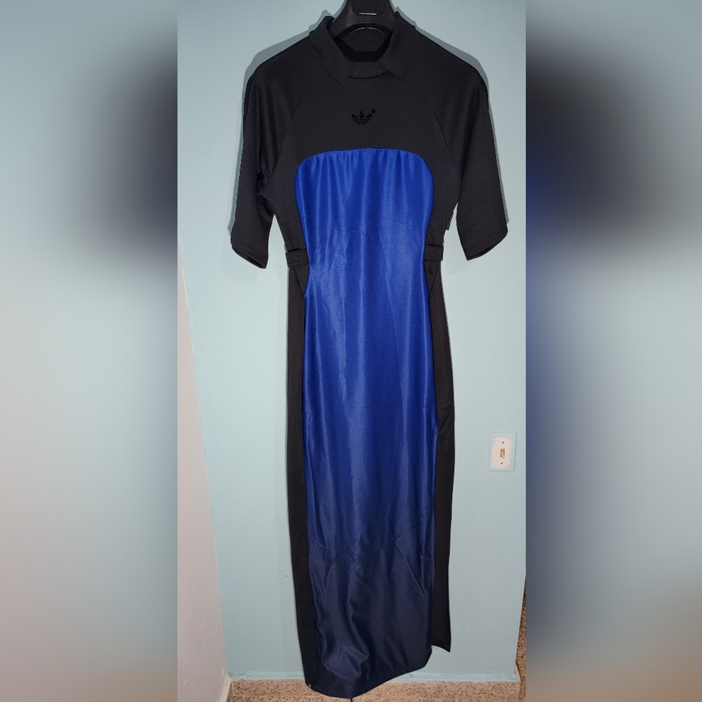 adidas originals Adicolor 3-Stripes Maxi Dress Blue Women Sizes Small